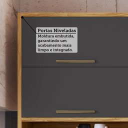 Armário Aéreo de Cozinha 80cm com 2 Portas Basculantes e Nicho 100% Mdf Vicenza Espresso Móveis - 6