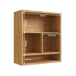 Armário Aéreo de Cozinha 80cm com 2 Portas Basculantes e Nicho 100% Mdf Vicenza Espresso Móveis - 3