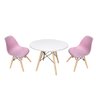 Conjunto Mesa Infantil Eiffel Branco + 2 Cadeira Eiffel Infantil Rosa Abra Casa - 1