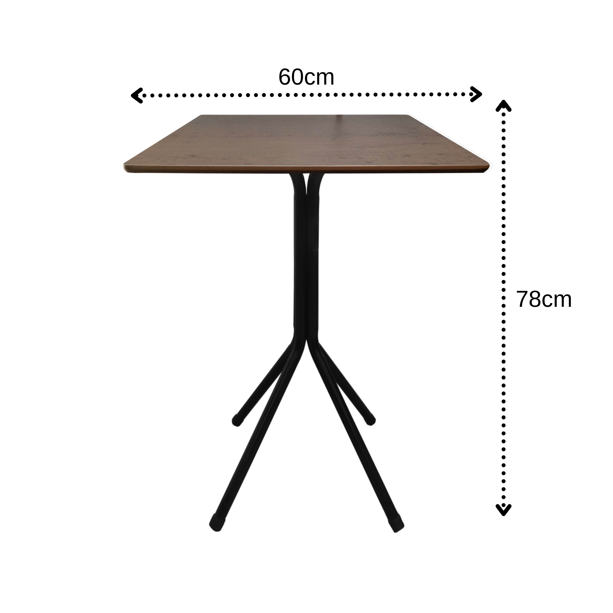 Mesa Bistrô Baixa Estrutura Aço Tampo Mdf Cozinha Bar Quadra Imbuia - 2