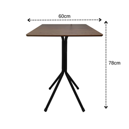 Mesa Bistrô Baixa Estrutura Aço Tampo Mdf Cozinha Bar Quadra Imbuia - 2