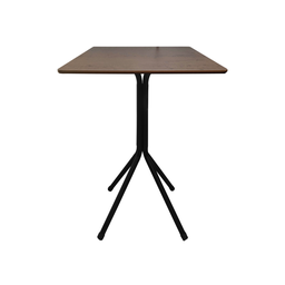 Mesa Bistrô Baixa Estrutura Aço Tampo Mdf Cozinha Bar Quadra Imbuia - 1