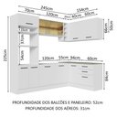 Ver imagem 4 de Armário de Cozinha Completa de Canto 399cm Branco Agata Madesa 01