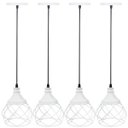 Ver imagem 1 de 4 Pendentes Aramado Esfera Balonê Branco Lustre Luminária Teto Regulável Sala Cozinha Industrial Agp