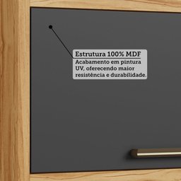 Armário Aéreo de Cozinha 80cm 1 Porta Basculante 100% Mdf Vicenza Espresso Móveis - 5