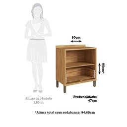 Balcão de Cozinha 80cm com 1 Porta Basculante 1 Gavetão e Tampo 100% Mdf Vicenza Espresso Móveis - 5