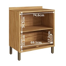 Balcão de Cozinha 80cm com 1 Porta Basculante 1 Gavetão e Tampo 100% Mdf Vicenza Espresso Móveis - 4
