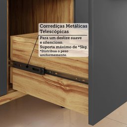 Balcão de Cozinha 80cm com 1 Porta Basculante 1 Gavetão e Tampo 100% Mdf Vicenza Espresso Móveis - 7