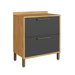Balcão de Cozinha 80cm com 1 Porta Basculante 1 Gavetão e Tampo 100% Mdf Vicenza Espresso Móveis - 3
