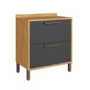 Ver imagem 3 de Balcão de Cozinha 80cm com 1 Porta Basculante 1 Gavetão e Tampo 100% MDF Vicenza Espresso Móveis Cinza/Amêndoa/Chumbo