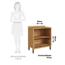 Balcão de Cozinha 80cm com 1 Porta Basculante 1 Gavetão e Tampo 100% Mdf Vicenza Espresso Móveis - 5