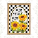 Ver imagem 1 de Quadro Moldura Dourada Home Sweet Home Girassóis 24x18cm:com Vidro