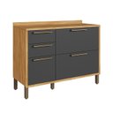 Ver imagem 3 de Balcão de Cozinha 120cm com 2 Portas Basculantes 3 Gavetas e Tampo 100% MDF Vicenza Espresso Móveis Cinza/Amêndoa/Chumbo