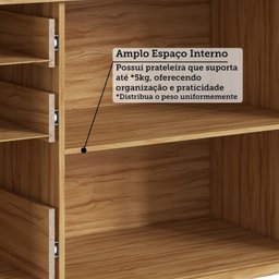 Balcão de Cozinha 120cm com 2 Portas Basculantes 3 Gavetas e Tampo 100% Mdf Vicenza Espresso Móveis - 9