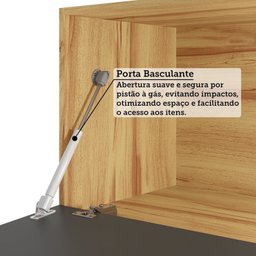 Balcão de Cozinha 120cm com 2 Portas Basculantes 3 Gavetas e Tampo 100% Mdf Vicenza Espresso Móveis - 8