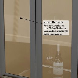Paneleiro Duplo com 4 Portas e Vidro Reflecta 100% Mdf Vicenza Espresso Móveis - 7
