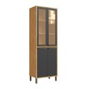 Ver imagem 3 de Paneleiro Duplo com 4 Portas e Vidro Reflecta 100% MDF Vicenza Espresso Móveis Cinza/Amêndoa/Chumbo