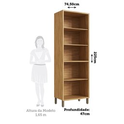 Paneleiro Duplo com 4 Portas e Vidro Reflecta 100% Mdf Vicenza Espresso Móveis - 5