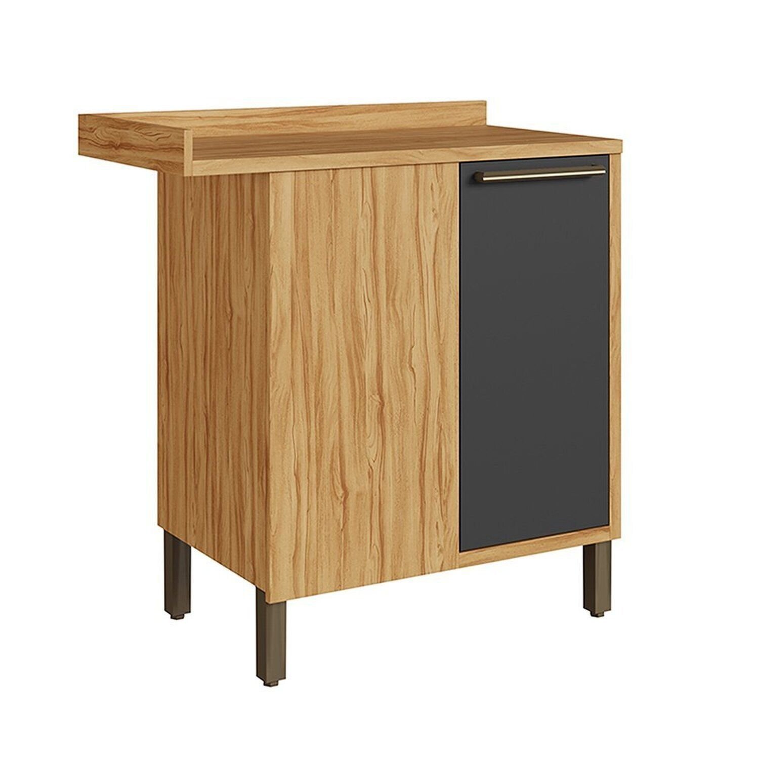 Balcão de Cozinha Canto Reto com 1 Porta e Tampo 100% Mdf Vicenza ...