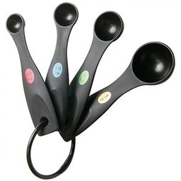 Colheres de Plástico Medidor OXO 4 Peças, Vários Tamanhos, Preto - 1