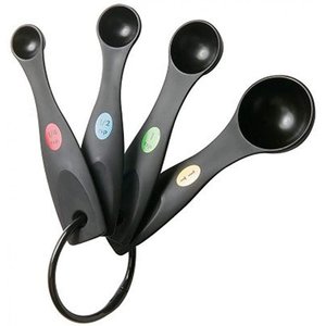 Colheres de Plástico Medidor OXO 4 Peças, Vários Tamanhos, Preto
