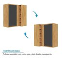 Ver imagem 5 de Armário Aéreo de Cozinha Canto Reto com 1 Porta e Mini Adega 100% Mdf Vicenza Espresso Móveis