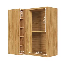 Armário Aéreo de Cozinha Canto Reto com 1 Porta e Mini Adega 100% Mdf Vicenza Espresso Móveis - 3