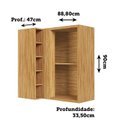 Ver imagem 4 de Armário Aéreo de Cozinha Canto Reto com 1 Porta e Mini Adega 100% Mdf Vicenza Espresso Móveis