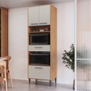 Ver imagem 1 de Paneleiro Torre Quente 70cm para Forno e Micro-Ondas 3 Portas 1 Gaveta Jade Colorido/Freijó/Arenas