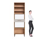 Ver imagem 7 de Paneleiro Torre Quente 70cm para Forno e Micro-Ondas 3 Portas 1 Gaveta Jade Colorido/Freijó/Arenas