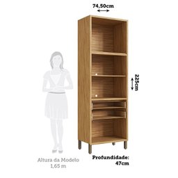 Paneleiro Torre Quente com 2 Portas 2 Gavetas e Espaço Micro-ondas 100% Mdf Vicenza Espresso Móveis - 5