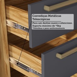 Paneleiro Torre Quente com 2 Portas 2 Gavetas e Espaço Micro-ondas 100% Mdf Vicenza Espresso Móveis - 8