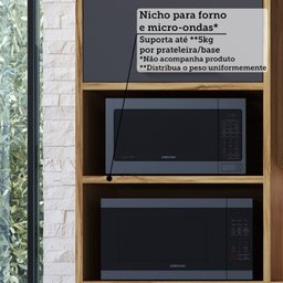 Paneleiro Torre Quente com 2 Portas 2 Gavetas e Espaço Micro-ondas 100% Mdf Vicenza Espresso Móveis - 7