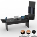 Ver imagem 2 de Mesa Reunião Painel Tv Preta Caixa Tomada 1 Tomada 2,40 X90 Atacadao Moveis Escritorio