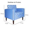 Kit 02 Poltronas Estampadas Leícia Slim Azul Estampas Exclusivas Ds Estofados Leticia Slim Elba - 12