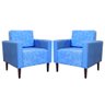 Kit 02 Poltronas Estampadas Leícia Slim Azul Estampas Exclusivas Ds Estofados Leticia Slim Elba - 1