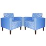 Kit 02 Poltronas Estampadas Leícia Slim Azul Estampas Exclusivas Ds Estofados Leticia Slim Elba - 7