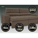 Ver imagem 3 de Sofá Omega 2,00m Assento Retrátil e Reclinável Velosuede - Netsofas - Marrom