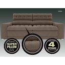 Ver imagem 4 de Sofá Omega 2,00m Assento Retrátil e Reclinável Velosuede - Netsofas - Marrom