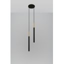 Ver imagem 2 de Luminária De Teto Pendente Tubo Duplo Cozinha Preto Dourado