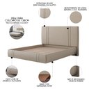 Ver imagem 4 de Cama Casal Flutuante com Cabeceira 140cm Lyra S05 Linho Bege - Mpozenato