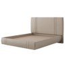 Cama Casal Flutuante com Cabeceira 140cm Lyra S05 Linho Bege - Mpozenato - 1