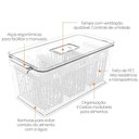 Ver imagem 2 de Organizador de Geladeira 6l com 3 Cestos Plástico Frutas Dry Coza Grande Cozinha
