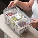 Ver imagem 7 de Organizador de Geladeira 6l com 3 Cestos Plástico Frutas Dry Coza Grande Cozinha