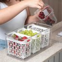 Ver imagem 3 de Organizador de Geladeira 6l com 3 Cestos Plástico Frutas Dry Coza Grande Cozinha