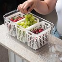 Ver imagem 6 de Organizador de Geladeira 6l com 3 Cestos Plástico Frutas Dry Coza Grande Cozinha