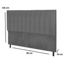 Ver mais imagens de Cabeceira Cama Box Solteiro 90cm Carla Suede Cinza e Frame