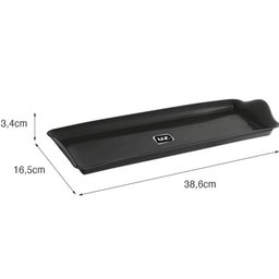 Kit 6 Bandejas Slim 38x16cm Pretas Uz Retangular Fast Food Plástico Rasa Refeitório - 2