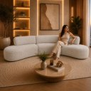 Ver imagem 2 de Sofa Curvo Virginia 3 Modulos Boucle Moscow Design Orgânico