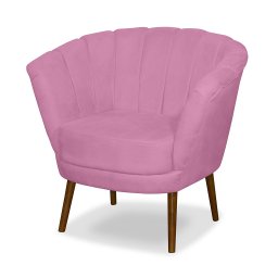Poltrona Pétala Flor Decorativa Suede Rosê - 2